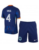 Holandsko Virgil van Dijk #4 Venkovní dres pro děti ME 2024 Krátký Rukáv (+ trenýrky)